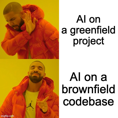 AI on greenfield vs brownfield